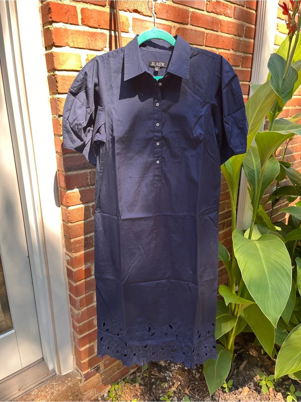 J Crew Embroidered Shirt Dress in Cotton Poplin NWT